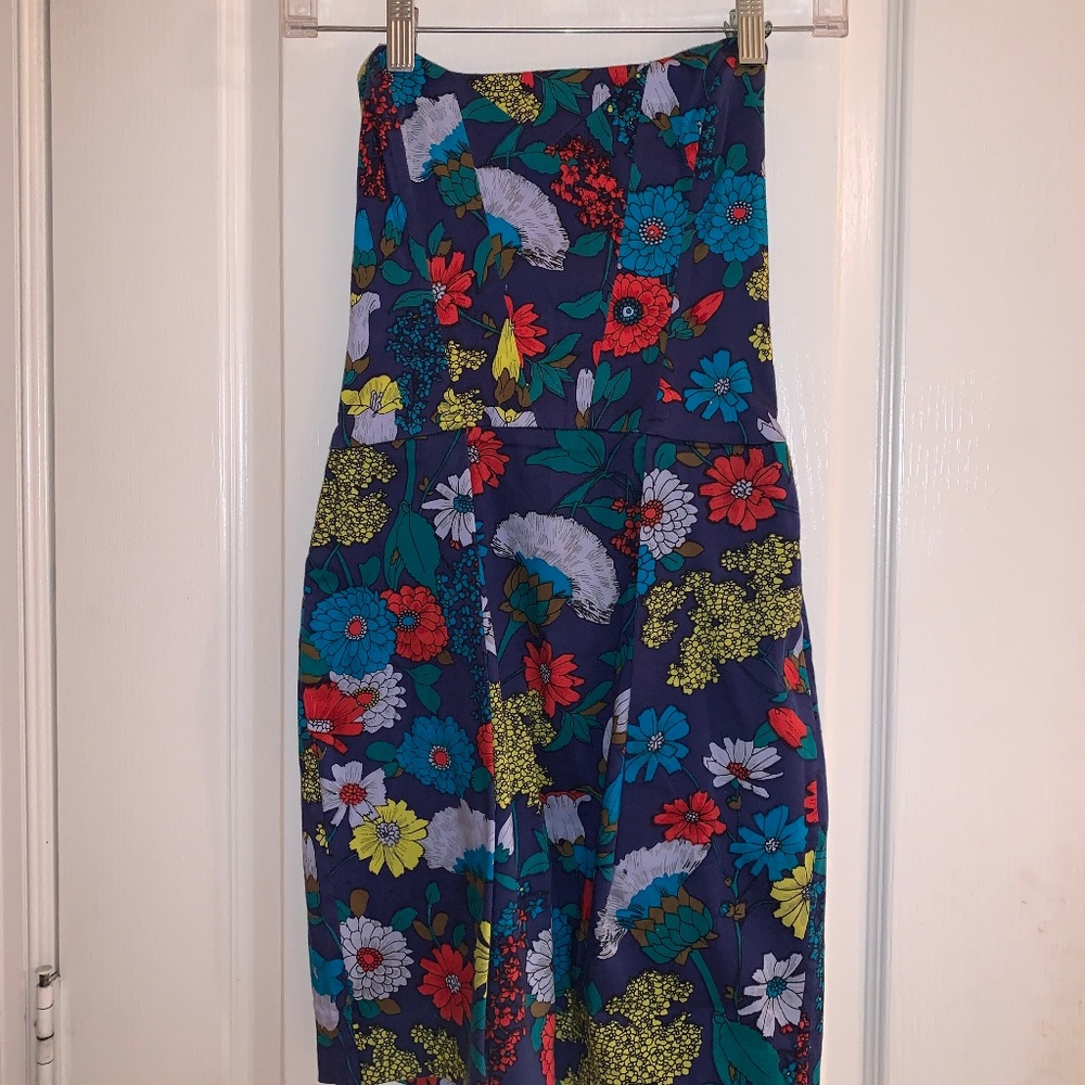 French Connection Floral Strapless Dress